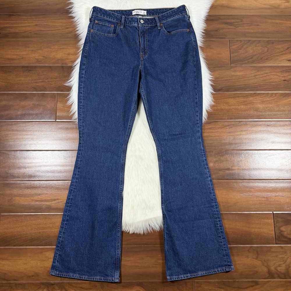 Abercrombie & Fitch Size 31 Long Dark Wash‎ Mid Rise Bootcut Curve Denim Jeans